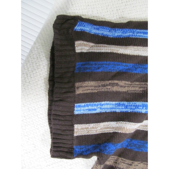 Faded Glory XL Striped Cowl Neck Sweater – Short Sleeve Acrylic Knit Retro Y2K - Picture 9 of 14